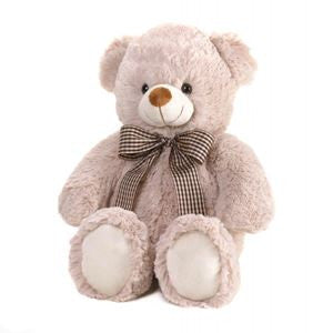 Beige Bear With Bow Plush 18