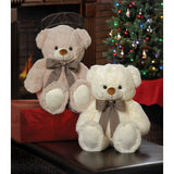 Beige Bear With Bow Plush 18