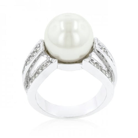 12 Mm Shell Pearl Bridal Ring Size 09