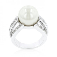 12 Mm Shell Pearl Bridal Ring Size 09